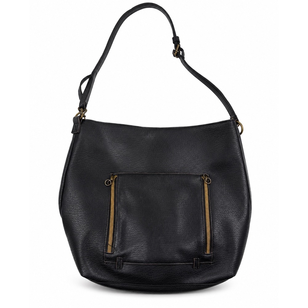 T-Shirt & Jeans Vintage Y2K Black Pebbled Vegan Leather Hobo Crossbody Bag